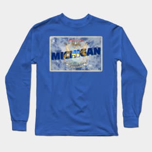 Michigan vintage style retro souvenir Long Sleeve T-Shirt